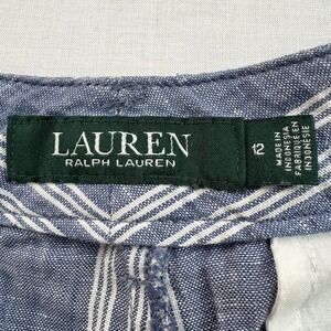 Lauren Ralph Lauren Striped Linen Shorts Blue Women 12 Resort wear Summer Spring